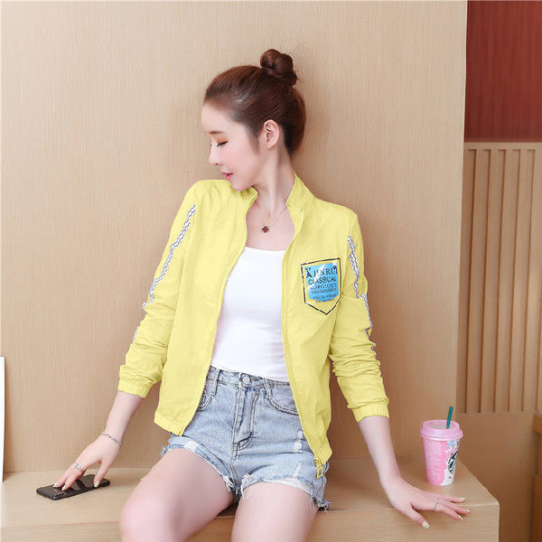 Γυναικείο μπουφάν ηλίου casual με τσέπη και φερμουάρ