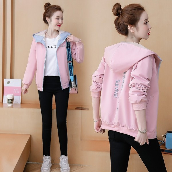 Дамско цветно яке с качулка и цип