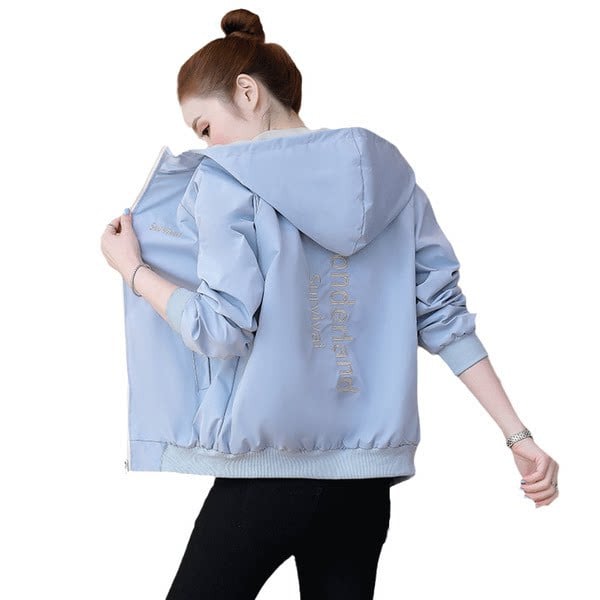 Дамско цветно яке с качулка и цип