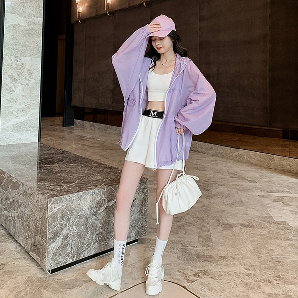 Női napvédő kabát kapucnival, két színben