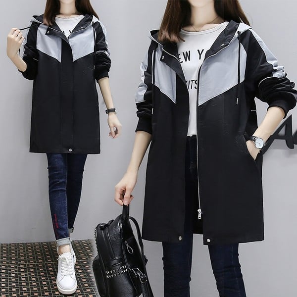 Női középhosszú őszi kabát - sportos