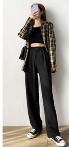 Elegáns női nadrág magas derékkal és zsebbel