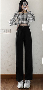 Elegáns női nadrág magas derékkal és zsebbel