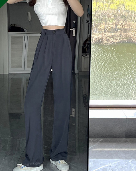 Elegáns női nadrág magas derékkal és zsebbel