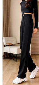 Γυναικείο μαύρο ψηλόμεσο παντελόνι με τσέπη