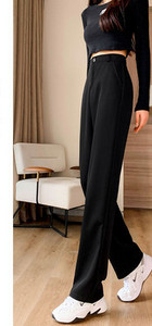 Γυναικείο μαύρο ψηλόμεσο παντελόνι με τσέπη