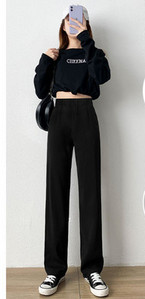 Γυναικείο μαύρο ψηλόμεσο παντελόνι με τσέπη