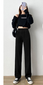 Γυναικείο μαύρο ψηλόμεσο παντελόνι με τσέπη