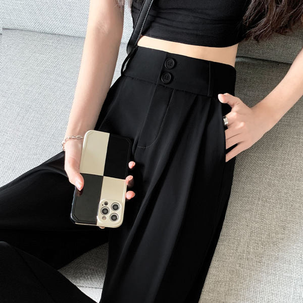 Női magas derekú nadrág – letisztult bő fazon