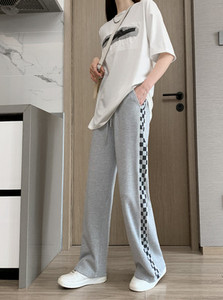 Női magas derekú nadrág - kockás