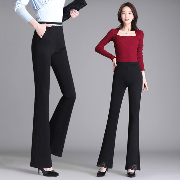 Γυναικείο παντελόνι σε μαύρο χρώμα με τσέπη