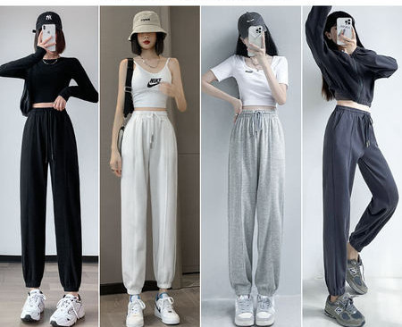 Női alkalmi húzózsinóros zsebes melegítőnadrág