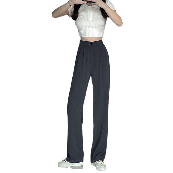 Elegáns női hosszú nadrág magas derékkal