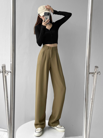 Γυναικείο Casual Παντελόνι Ανοιξιάτικο-Φθινοπωρινό ψηλόμεσο