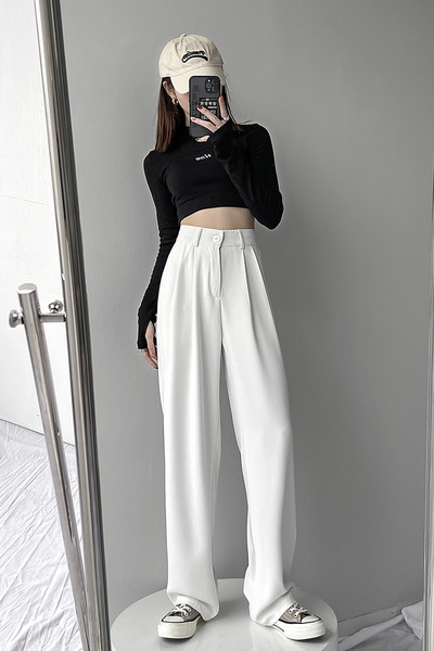 Γυναικείο Casual Παντελόνι Ανοιξιάτικο-Φθινοπωρινό ψηλόμεσο