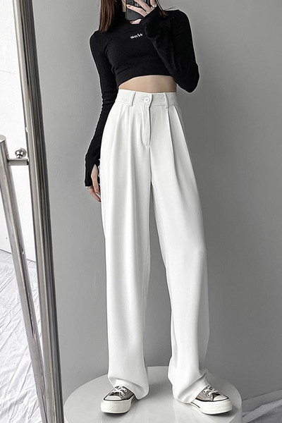 Γυναικείο Casual Παντελόνι Ανοιξιάτικο-Φθινοπωρινό ψηλόμεσο