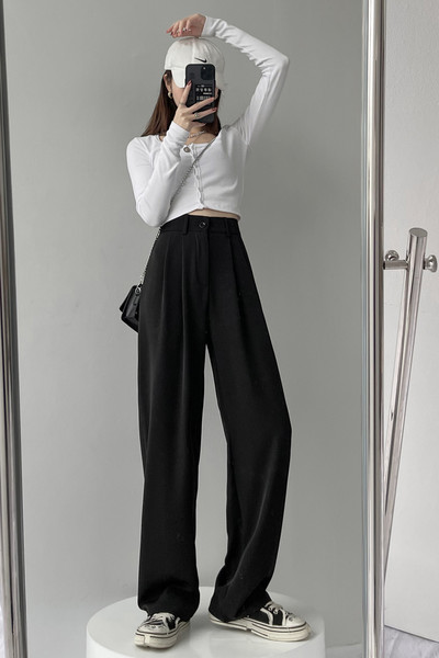 Γυναικείο Casual Παντελόνι Ανοιξιάτικο-Φθινοπωρινό ψηλόμεσο