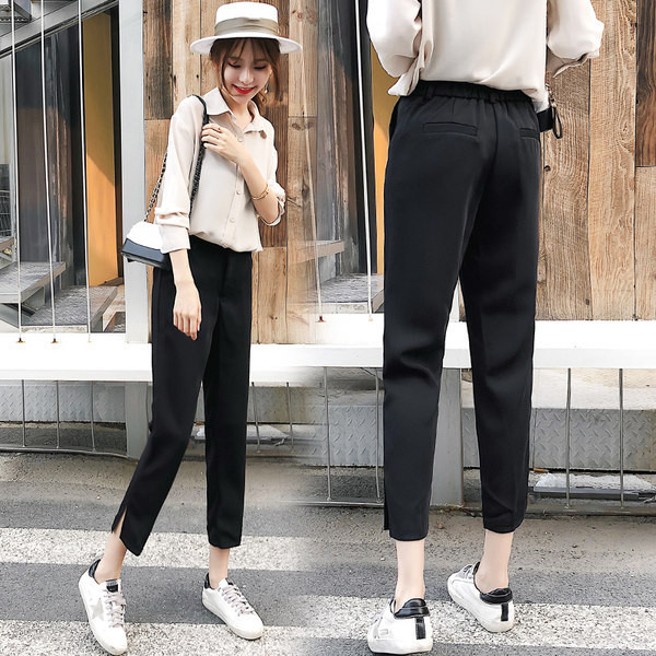 Naiste elegantsed lõhikuga püksid