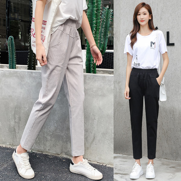 Ежедневен дамски панталон с джоб  в различни цветове