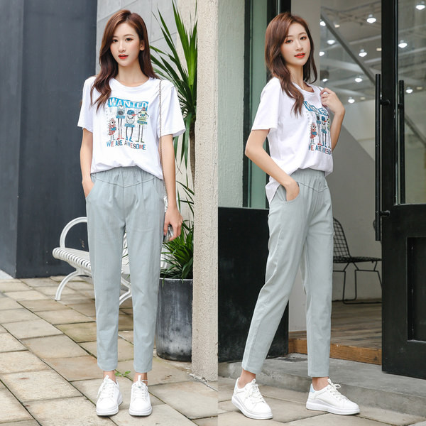 Ежедневен дамски панталон с джоб  в различни цветове