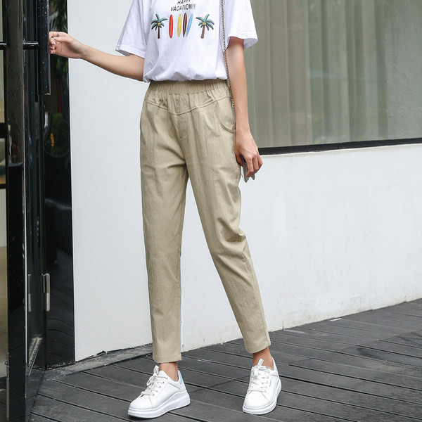 Ежедневен дамски панталон с джоб  в различни цветове