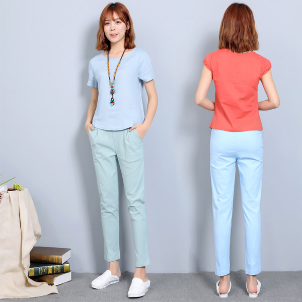 Alkalmi pamutnadrág különböző színekben zsebbel