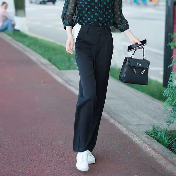 Naiste püksid - kõrge vöökohaga kahes värvitoonis