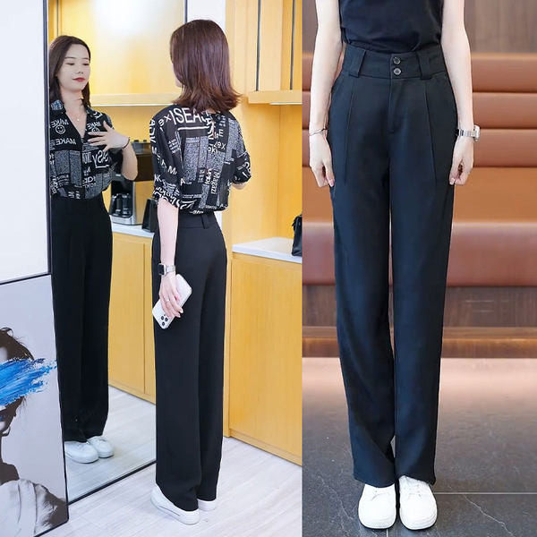 Naiste püksid - kõrge vöökohaga kahes värvitoonis