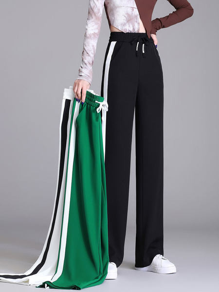 Hosszú, elegáns női nadrág szegéllyel és zsebbel