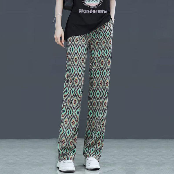 Ежедневен дамски цветен панталон с връзки