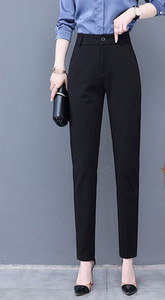 Дамски панталон с висока талия- изчистен прав модел