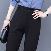 Дамски панталон с висока талия- изчистен прав модел