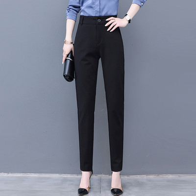 Дамски панталон с висока талия- изчистен прав модел