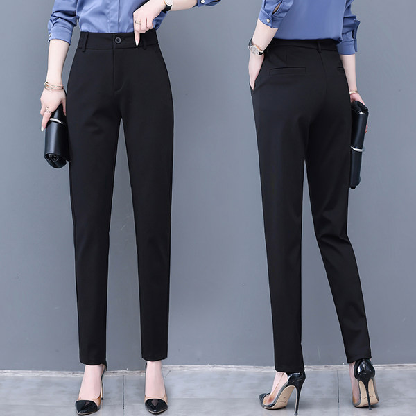 Дамски панталон с висока талия- изчистен прав модел