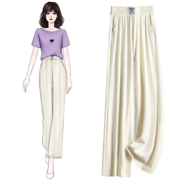 Ženske hlače s džepovima, izrezani model