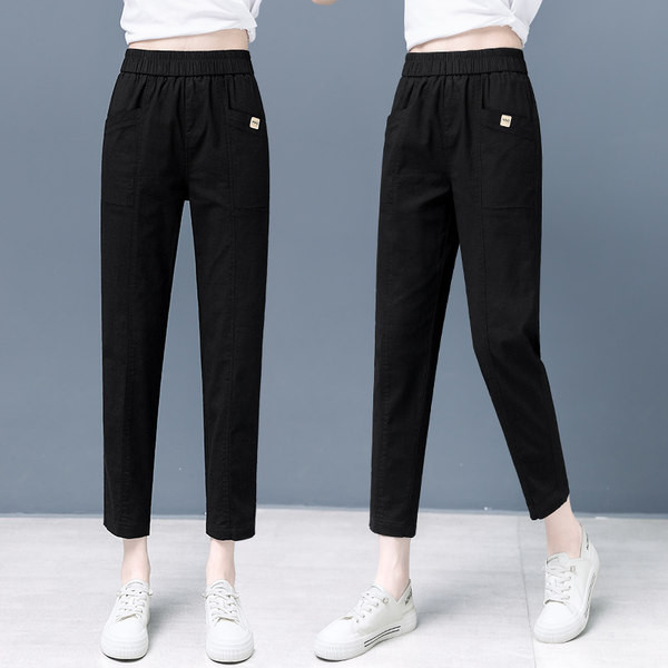 Női nadrág magas derékkal - egyenes tiszta modell