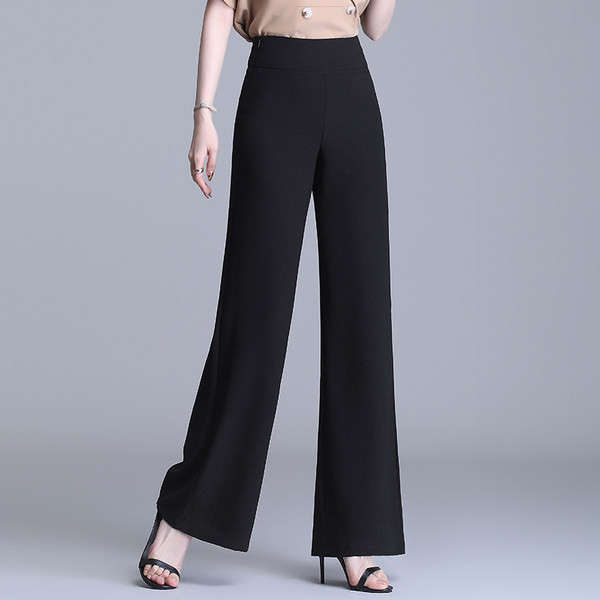 Női, magas derekú, oldalsó cipzáras fekete nadrág