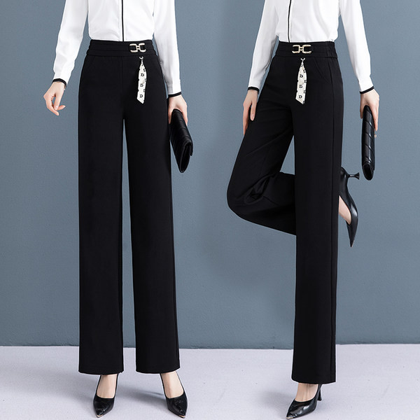 Elegáns női nadrág dekoratív övvel, két színben