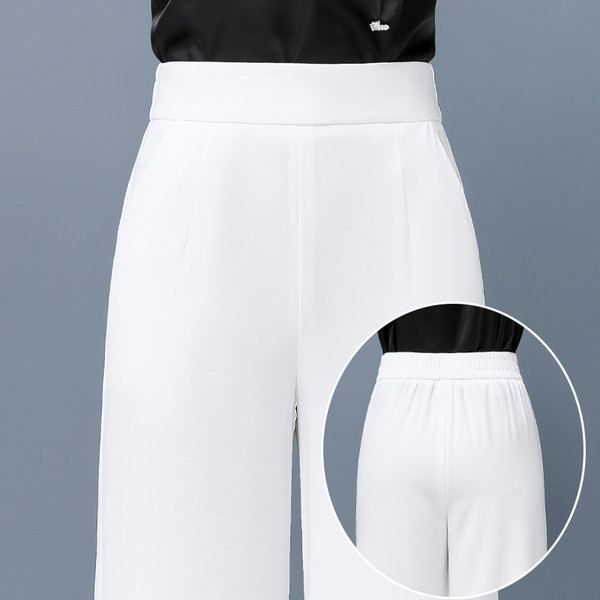 Sieviešu zīda elegantas bikses ar augstu vidukli divās krāsās