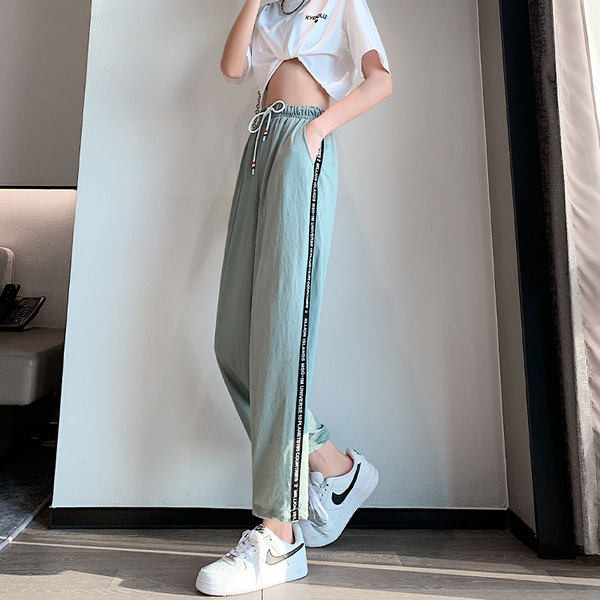 Ženske hlače visokog struka - sportski široki kroj