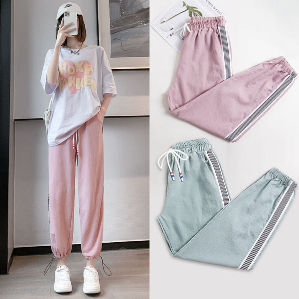 Ženske hlače visokog struka - sportski široki kroj