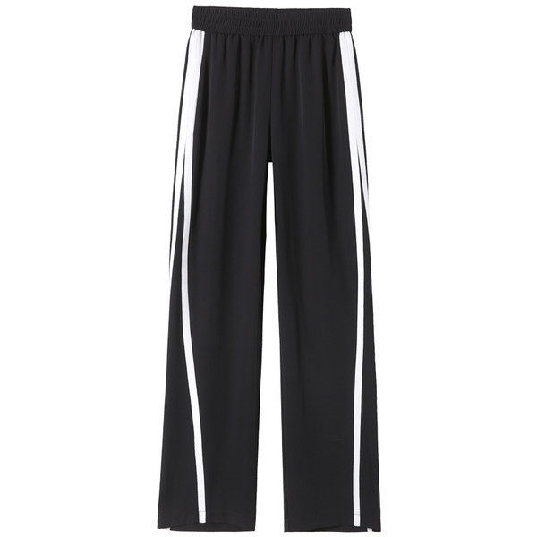 Спортен дамски панталон с висока талия и кант