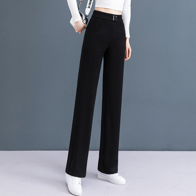 Κομψό γυναικείο παντελόνι με διακοσμητική ζώνη με τσέπη και ψηλή μέση