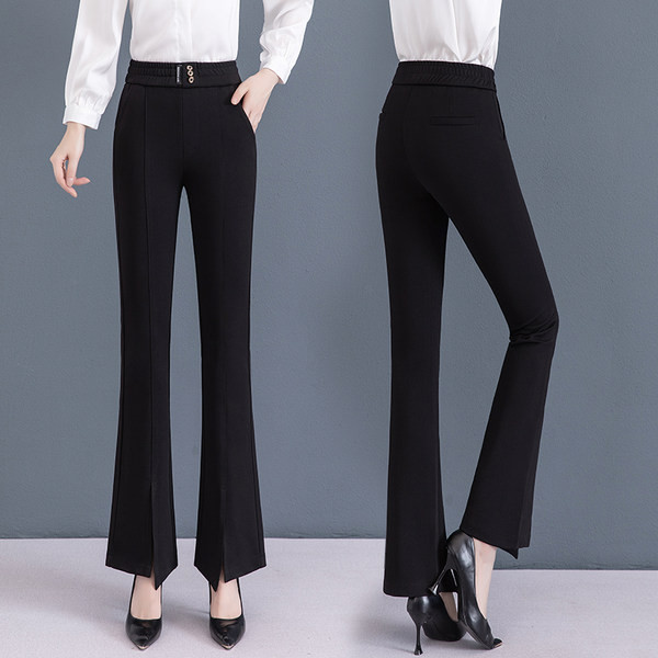 Naiste püksid - kõrge vöökohaga musta värvi