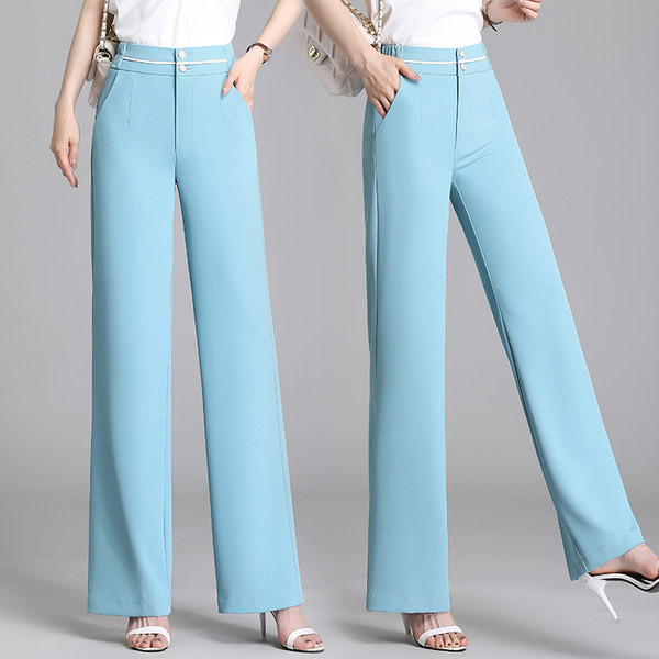 Дамски панталони с висока талия- изчистен свободен модел