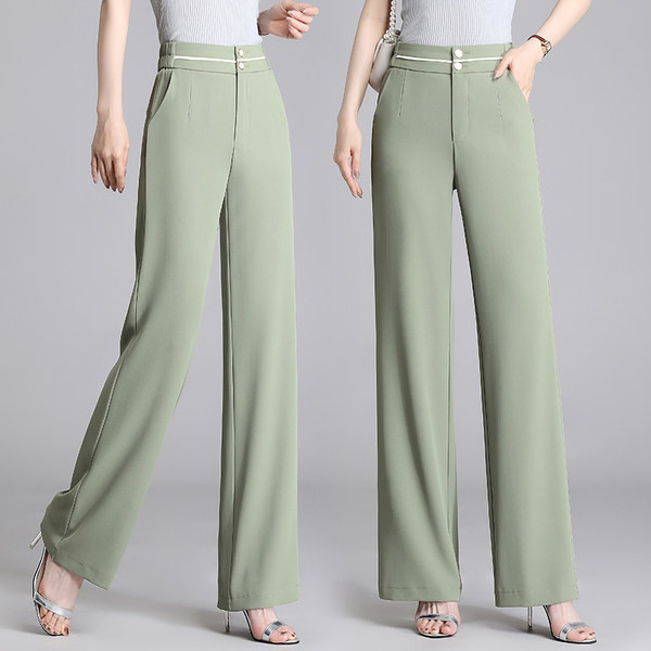 Дамски панталони с висока талия- изчистен свободен модел