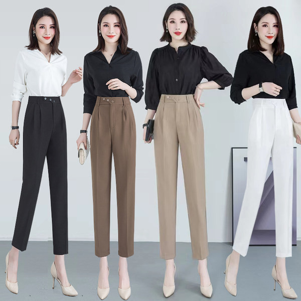 Ženske svilene hlače visokog struka