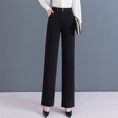 Sieviešu elegantas bikses ar dekoratīvu jostu un kabatu