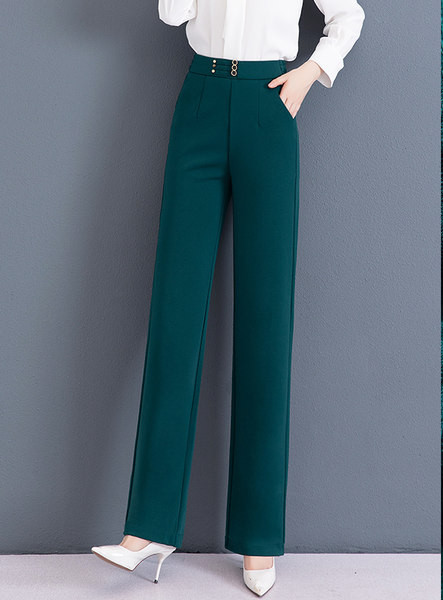 Naiste elegantsed püksid dekoratiivse vöö ja taskuga