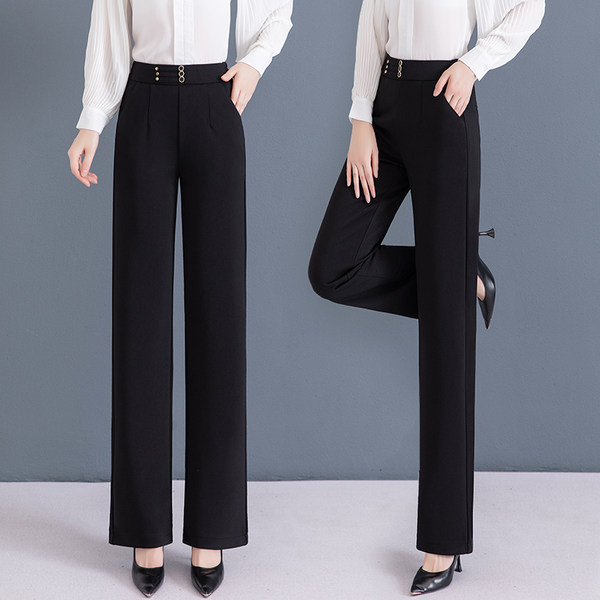 Naiste elegantsed püksid dekoratiivse vöö ja taskuga